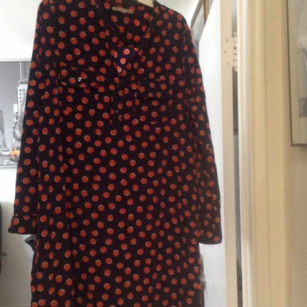 Gap polka dot orange and blue dress